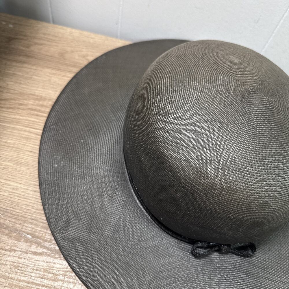 Vintage Frank Olive Straw Hat for Saks Fifth Avenue Elegant Classic - Picture 2 of 10